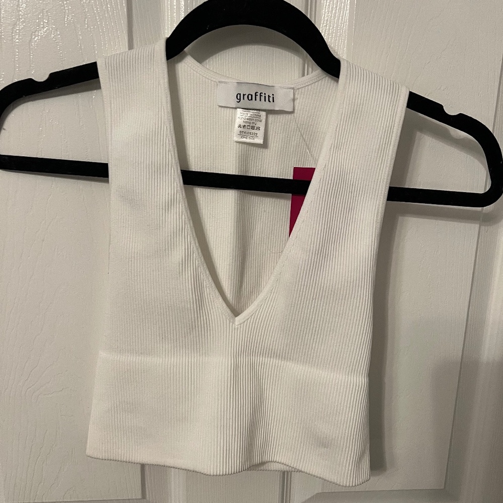 Deep V-Neck Ribbed Tank Top